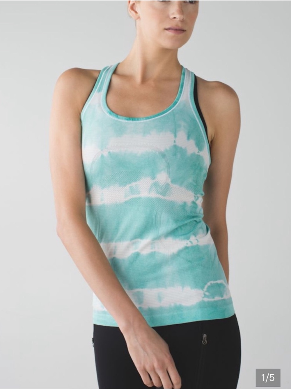 Swiftly tech racerback blue and white tye dye tank top